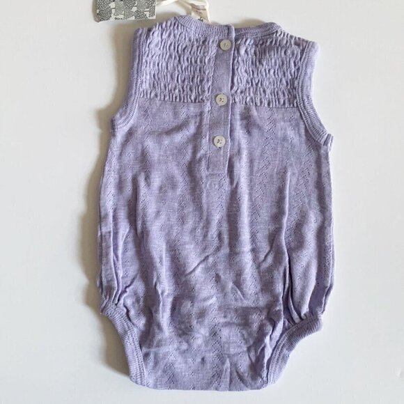 Kate Quinn Organics Pointelle Smocked Bodysuit 3-6 Months - Picture 4 of 4